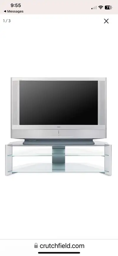 TV stand with glass shelves, View more