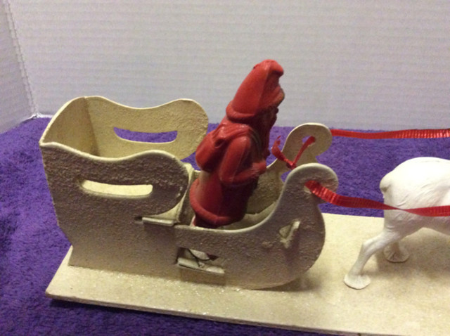 Vintage  Sleigh With Celluloid Santa And Reindeer in Arts & Collectibles in Calgary - Image 3