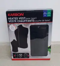 Karbon Heated Vest Black w/ Lithium Polymer Battery Men's