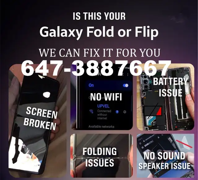 ⭕SAMSUNG FOLD/FLIP REPAIR⭕SCREEN,LCD, HINGE, NO WIFI, NO SOUND in Cell Phone Services in City of Toronto - Image 2