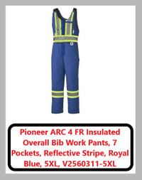 (NEW) Pioneer ARC 4 FR Insulated Overall Bib Work Pants 5XL Blue