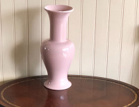 Vintage large pink porcelain vase made in Canada