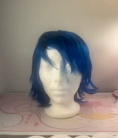 short dark blue wig cosplay, View more