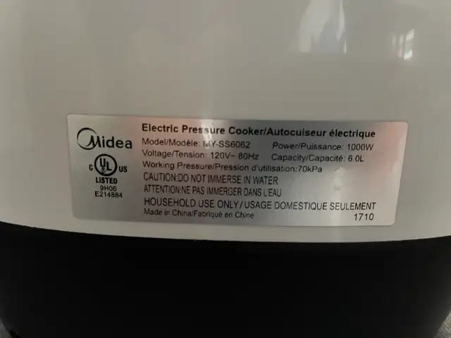 Midea Electric Pressure Cooker in Microwaves & Cookers in Oakville / Halton Region - Image 5