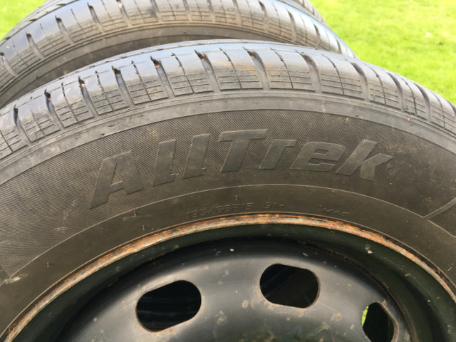 Set of (4) AllTrek P195/65R15 All Season Tires on rims in Tires & Rims in Comox / Courtenay / Cumberland - Image 2