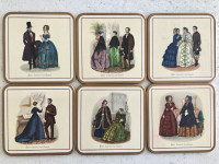 Pimpernel Coasters - 19th Century Fashion - Set of 6