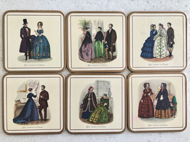 Pimpernel Coasters - 19th Century Fashion - Set of 6 in Arts & Collectibles in Markham / York Region