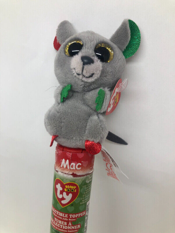 TY Mini Beanie Boo MAC the mouse Collectible toy Topper - EUC in Arts & Collectibles in Calgary - Image 4