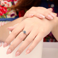 RING New Fashion Women Silver Cubic Zircon  Wedding Ring  size 9