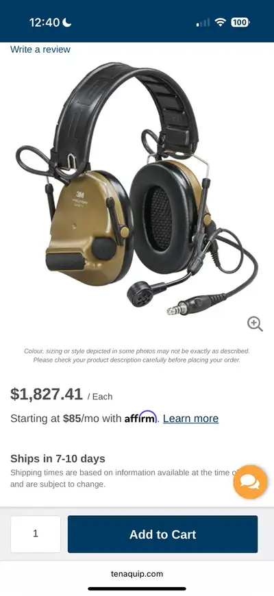 Peltor™ ComTac™ VI NIB Single Lead Headset, View more