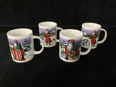 Set of 4 Vintage Miyazaki Create Christmas Scene Mugs, View more
