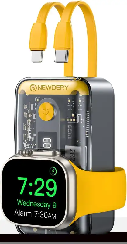 NEWDERY Portable Power Bank 10000mAh (Wireless + USB C + Apple) in General Electronics in Vancouver - Image 5