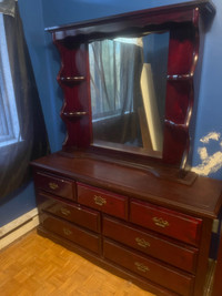 Luxurious Redwood Mahogany Dresser Set