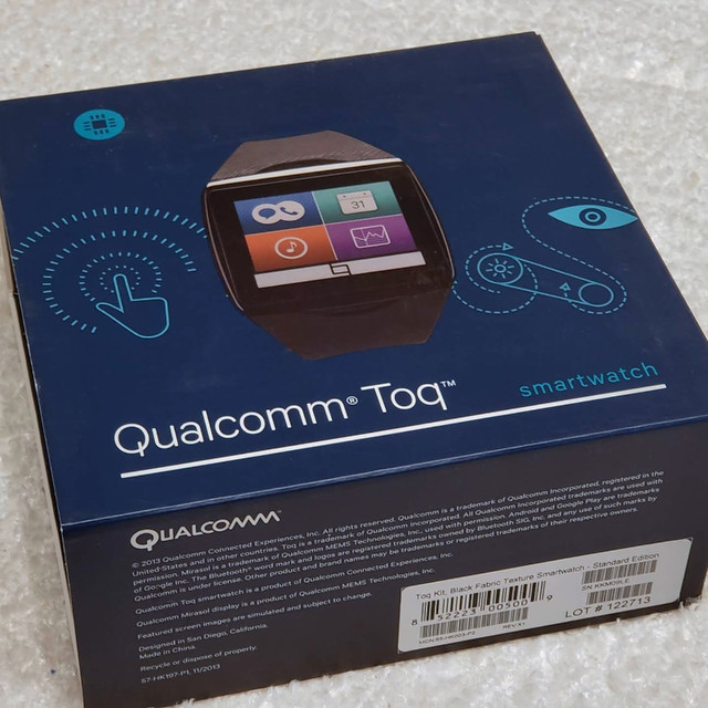 Qualcomm Toq - Smartwatch for Android Smartphone - Black in Jewellery & Watches in Saint John