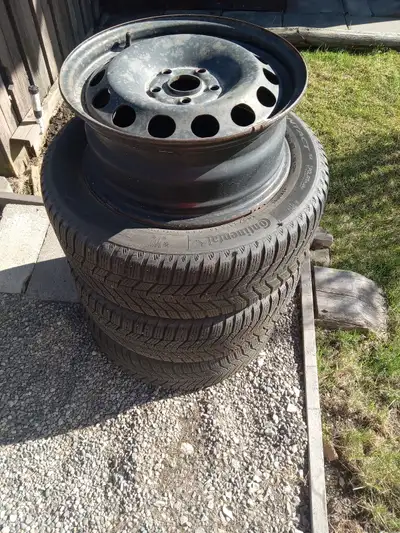 VW JETTA rims, 4 rims with 3 winter tires 16", Steel