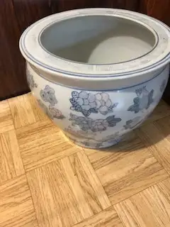 Jardinière de 12 pouces en porcelaine Argent comptant seulement
