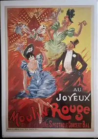Circa 1920 Vintage French Advertising Print for Moulin Rouge 