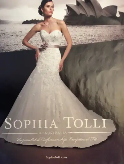 Wedding dress Sophia Tolli Style Y21246 Julian, size 18 (fits a regular size 16). Fitted A-line gown...