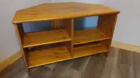 Versatile Pine TV stand with shelves