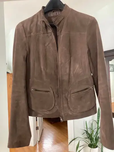 Suzy Shier  Brown Suede Trucker Jacket- SM - never worn, View more