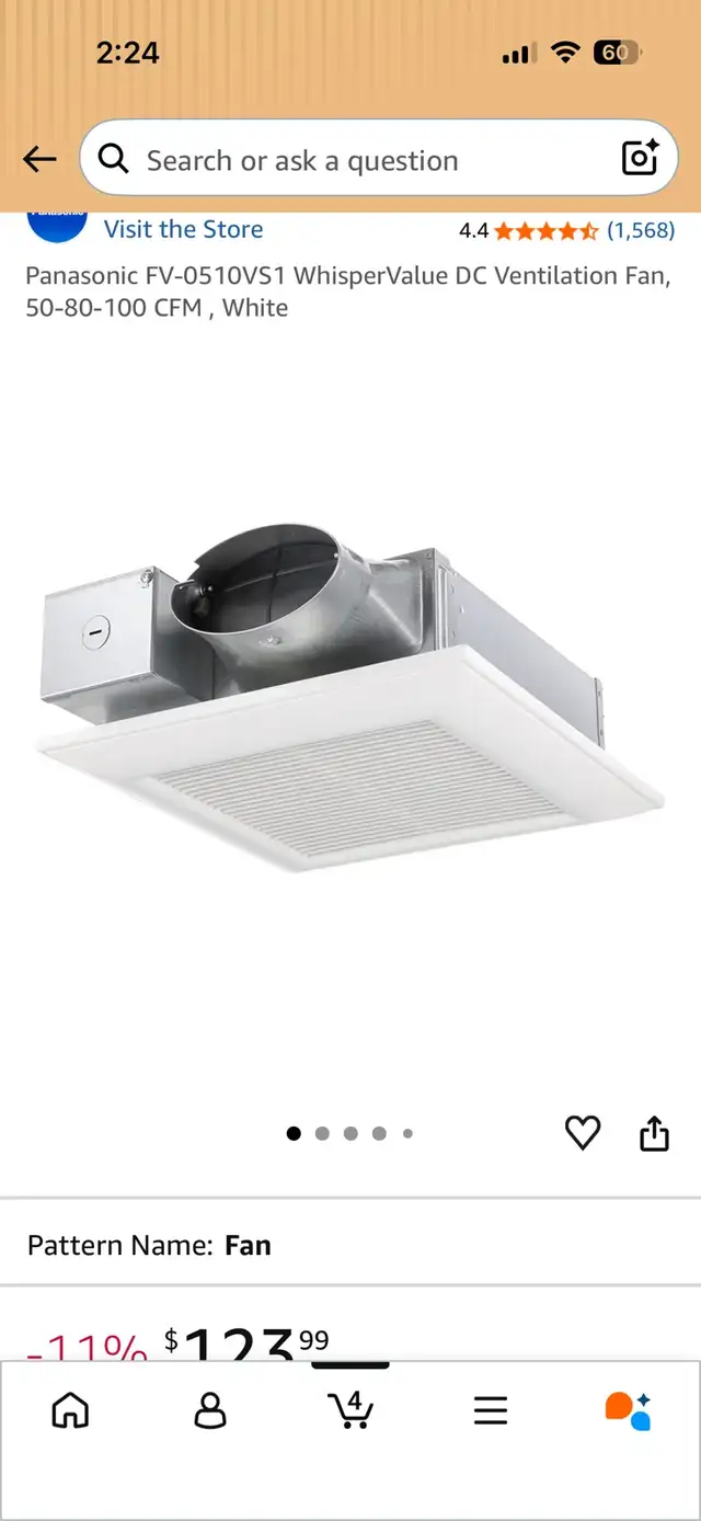 Panasonic whisper fan tv-0510vs1 in General Electronics in Ottawa - Image 2