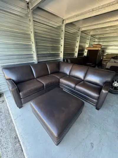 Brown Leather Corner Sectional DELIVERY AVAILABLE , View more
