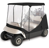 Waterproof Black OR White Golf Cart Enclose: Fits 2-Person Carts