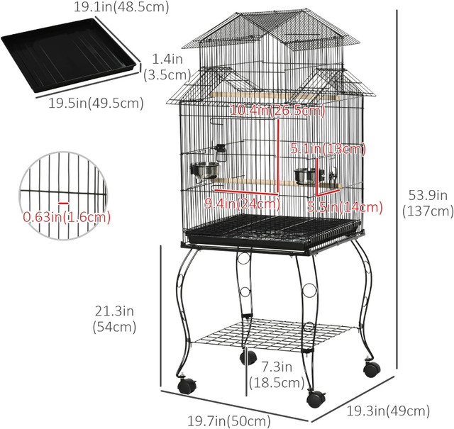 RABAIS NOEL! PETITE CAGE À OISEAUX OU PERROQUETS DE TYPE PAGODA dans Accessoires  à Ville de Montréal - Image 3