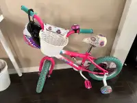 Girls Toddler bicycle and helmet