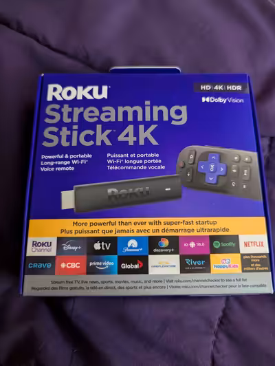 Brand new Roku 4K Streaming Stick! The box has never been opened. I was gifted an Amazon Fire TV, so...