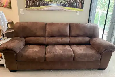 Brown Faux Suede Couch, View more