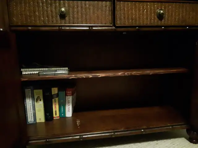 Solid Teak Wood Hutch and Buffet, Glass Accented Double Doors. in Hutches & Display Cabinets in Cambridge - Image 8