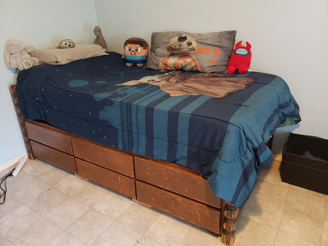 Solid, handcrafted captain's bed. in Beds & Mattresses in Chilliwack - Image 4
