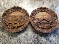 Vintage German 3D carved resin plates