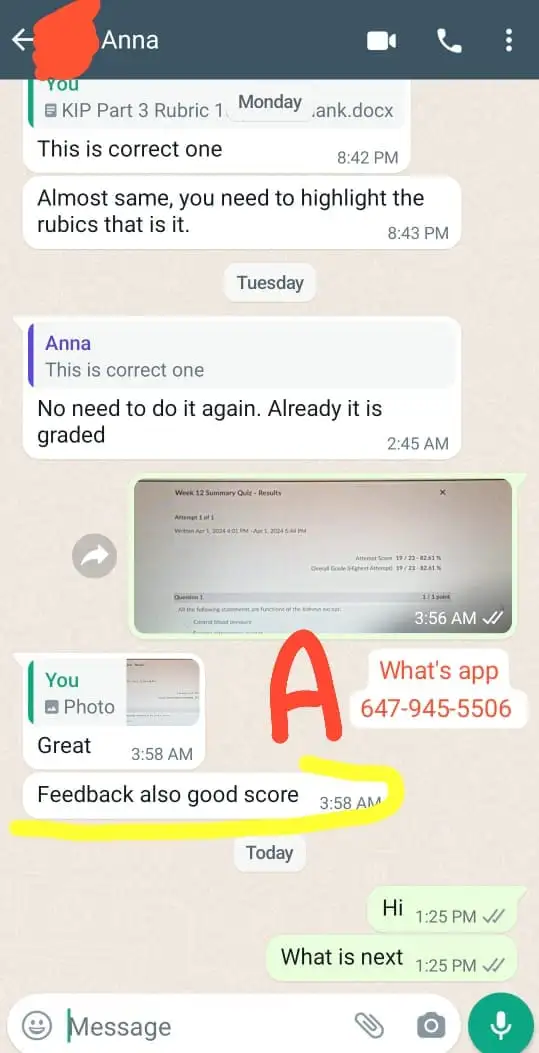 Anatomy Physiology Psychology Nursing Assignments A  100%