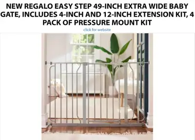 Regalo Easy Step 49-Inch Extra Wide Baby Gate, View more