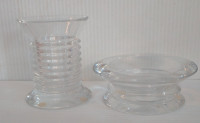 Baccarat vase and shallow dish