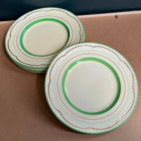 6 Vintage Clarice Cliff Sandwich Plates, 1930s Art Deco