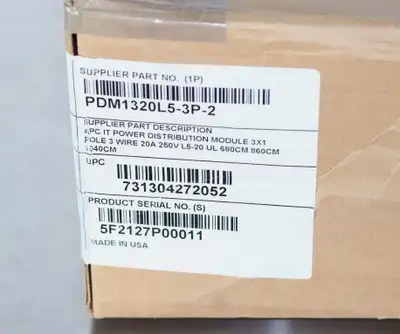 APC  Distribution Module 3x1P 3W 20A 250V L5-20 PDM1320L5-3P-2, View more