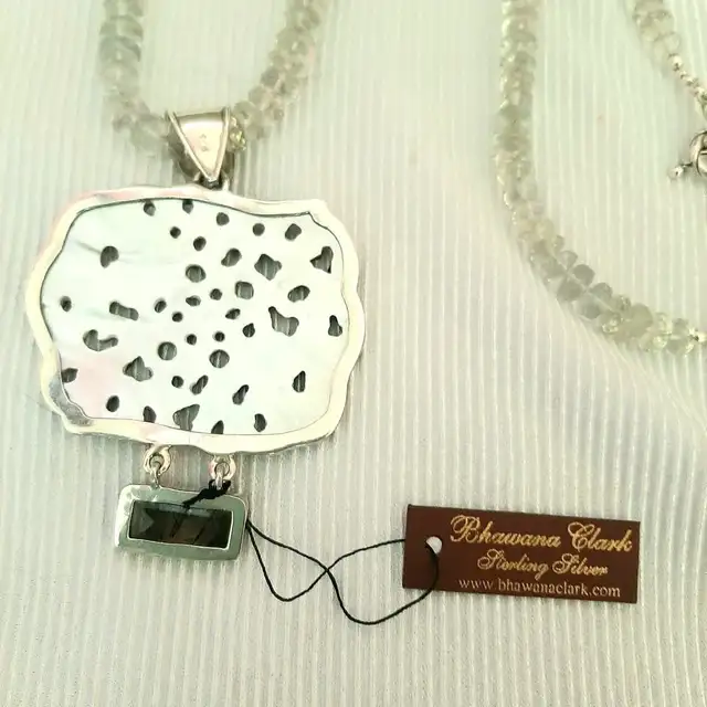 Sterling Silver/Mother of Pearl/Light Blue Iolite Necklace,New in Jewellery & Watches in Calgary - Image 6