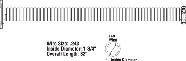 Garage Door Torsion Spring, .243 in. X 1-3/4 in. X 32 in., Red, in Other Parts & Accessories in City of Halifax - Image 2