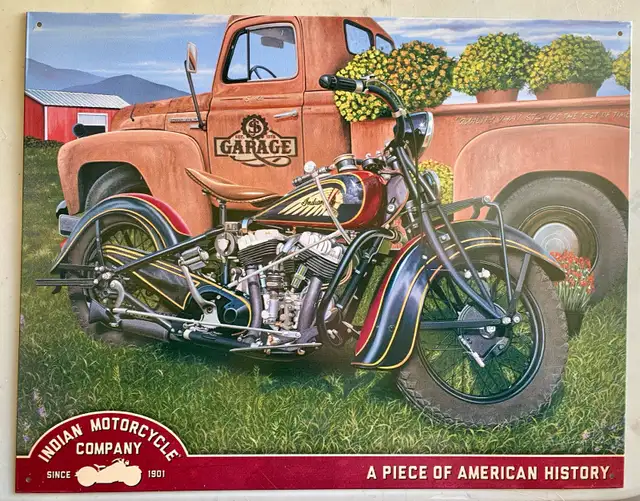 5 different Indian/Road Works Motorcycle Signs in Arts & Collectibles in Saskatoon - Image 4