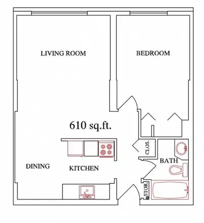 Temporary accommodation Till March 31 available for rent. This cozy 610 sq. ft. house for rent featu...