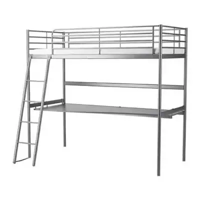 Ikea Svarta Loft Bed with Desk and Mattress, View more