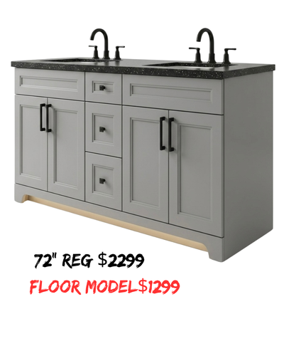 SOLIDWOOD VANITIES SHOWER DOOR LED MIRROR LINEN CABINET FAUCETS, View more