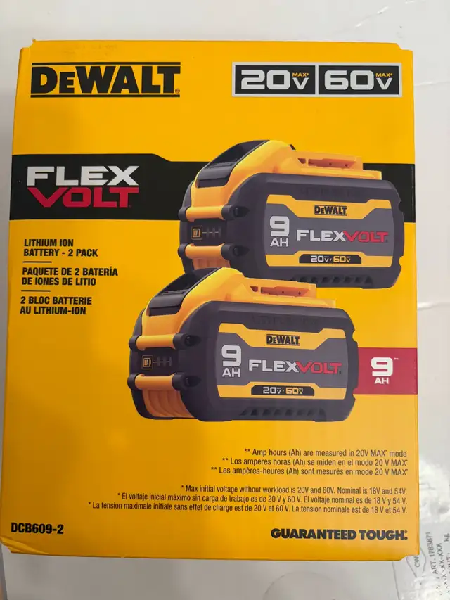 DeWalt FlexVolt Battery 2-Pack in Power Tools in Markham / York Region - Image 2