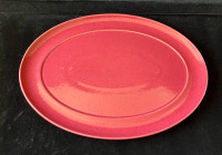 Denby England  Harlequin Large Red Oval Serving Platter