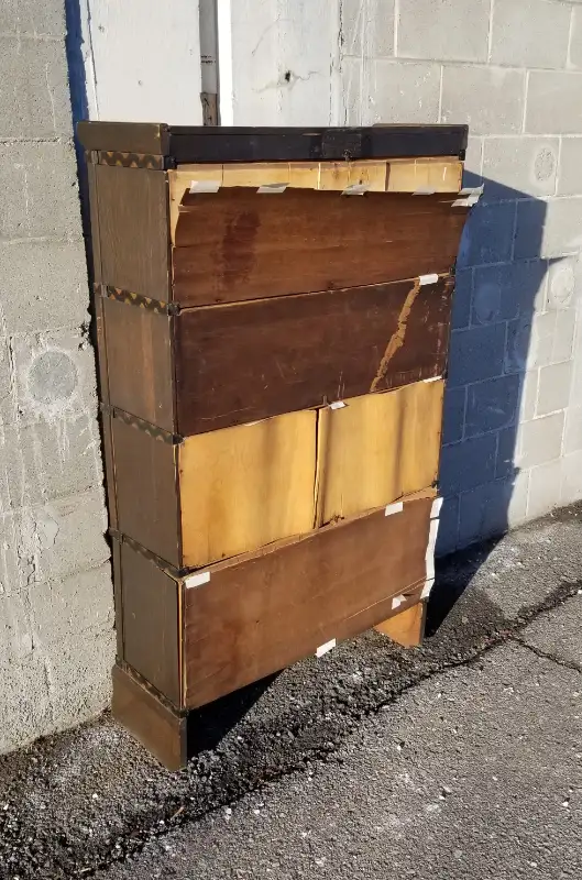 Leaded glass Macey oak 4 tier 6 part antique barrister bookcase in Bookcases & Shelving Units in Ottawa - Image 11