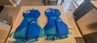 2 Outbound Youth Life jackets Like New Watercraft Boating