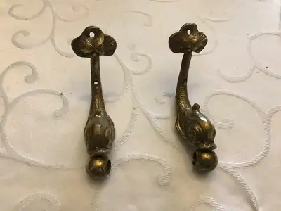 pair of  brass fish handles, View more